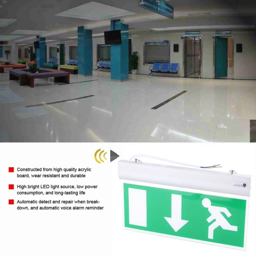 Green Bulb Evacuation Indicator Light Exit Sign Neon Light 110-240V Security Light Hospital