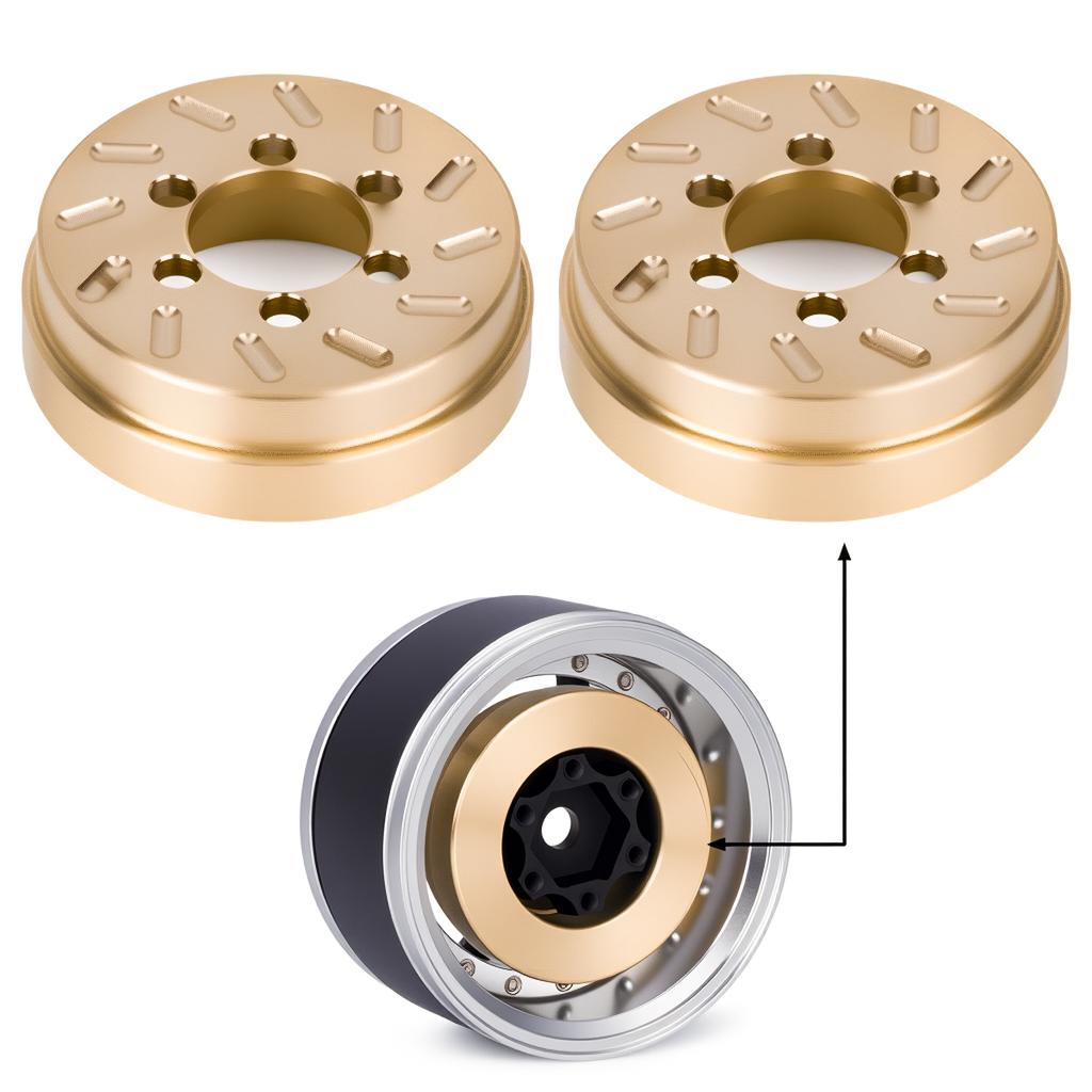 2/4Pcs Brass Internal Counterweight 62g for 1.9 2.2 inch Wheel Rims Axial SCX10 90046 TRX4 TRX6 1/10 RC Crawler Car Parts