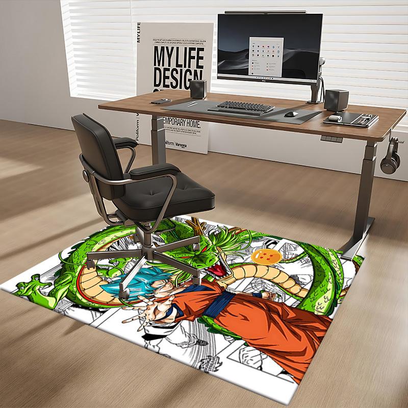 1pc Dragon Ball Z Goku and Shenron Anime Cartoon Design Office Chair Mat, Non-Slip Carpet for Home Decor, Suitable for All Seasons, Ideal Gift for Fan