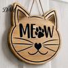 Cute Puppy Room Ornament Wooden Welcome Sign for Front Door, Decorative Dog Paw Wall Hanging Plaque with Pet Lover Gift Idea Hemp Rope Lovers,