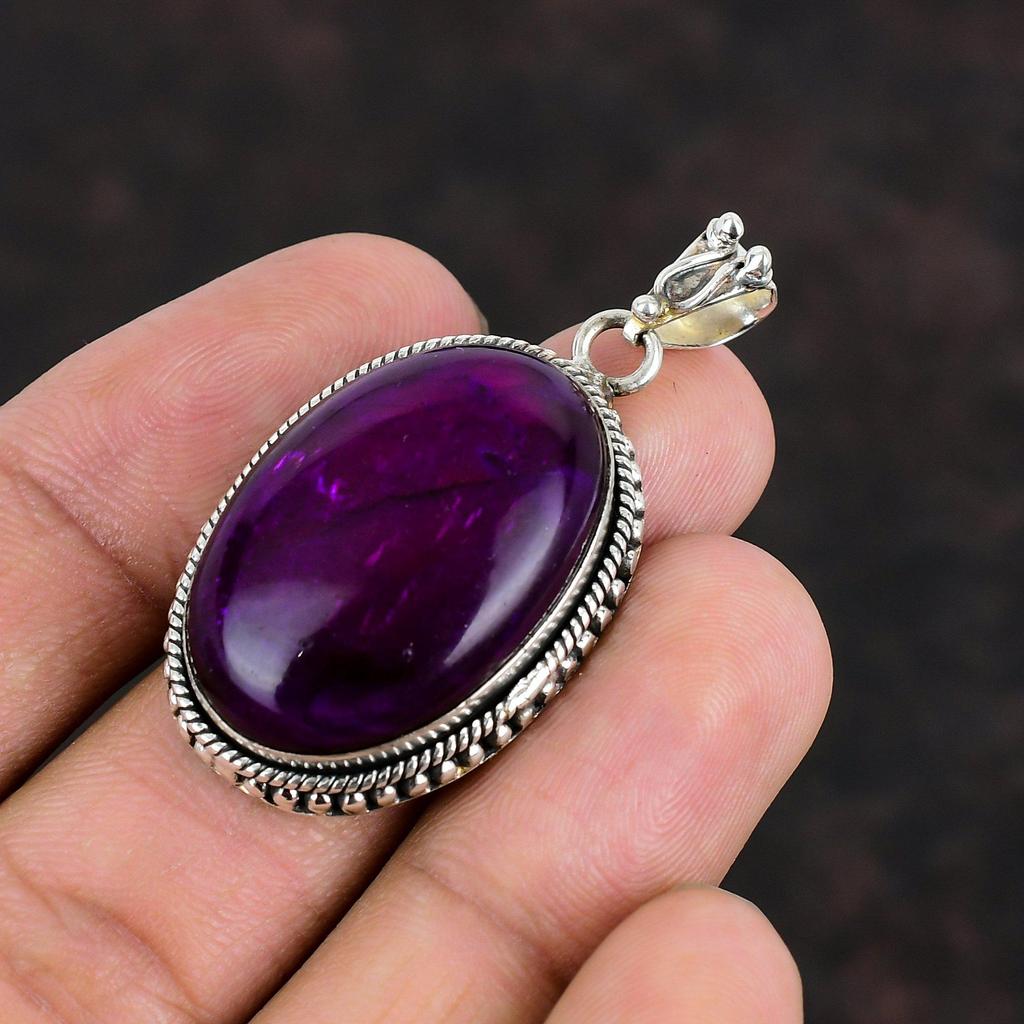 Подвеска из фиолетового огненного лабрадорита, серебряная подвеска 925 пробы, оригинальный кулон с драгоценным камнем, красивое серебряное ювелирное изделие, подвеска ручной работы, подарок для нее