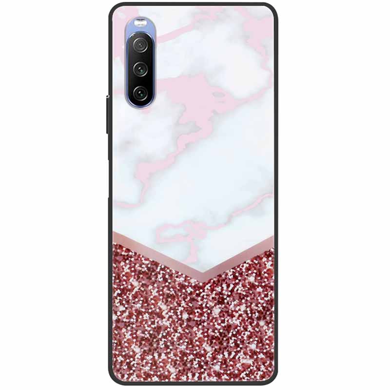 Мягкий чехол для Sony Xperia 10 III Case 5 III Мягкий силиконовый Черные чехлы для Sony Xperia 1 III / Xperia1 XZ4 Чехлы Крутой Мрамор