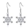 Fashionable New Style Earrings Diamond-mounted Rear Hanging Women's Snowflake Earrings Hexagonal Christmas Gift