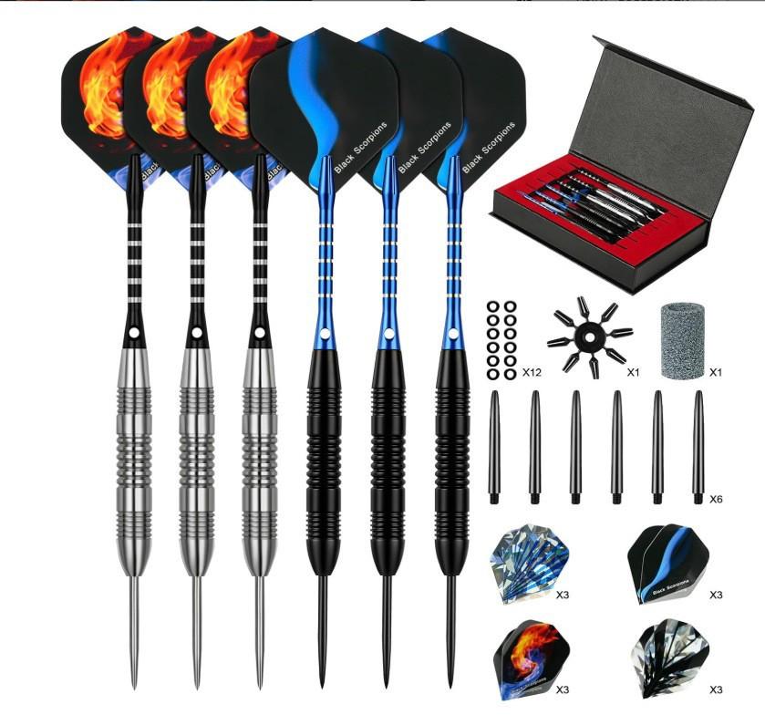 Cross-border Supply Best-selling Ready-to-ship High-end 6-piece Customizable Metal Needle-point Drop-resistant Darts Gift Set