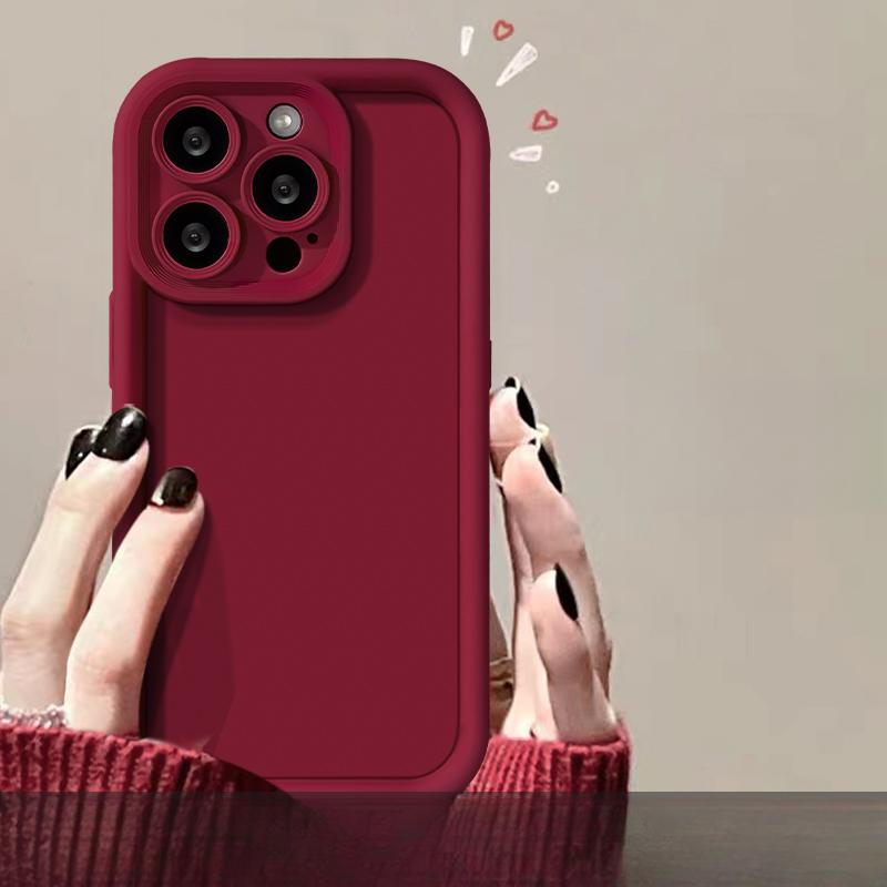 Applicable To Apple 15plus Mobile Phone Case Red IPhone 13/14promax Plush Briquette Bracelet 11/12 Silicone