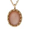 [R5623] - Silver Necklace 'Meghan' Rose Gold Moonstone - 10x9 Mm
