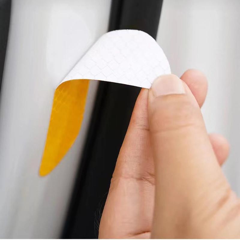 Stylish Renault Sport 4Pcs Car Reflective Sticker Night Safety Warning Highlight Shine Tape Anti-Wear Decal for Duster Megane 2 RR1