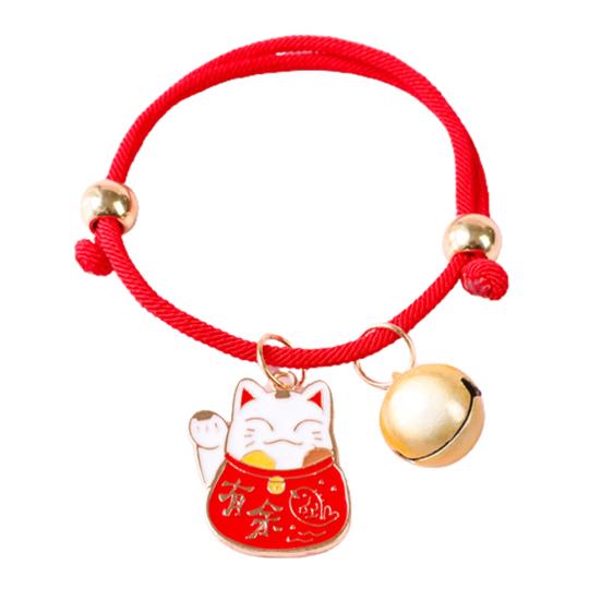 Ожерелье с изображением кошки, подвеска «Счастливый кот», очаровательный милый тканый ошейник для щенка и кошки