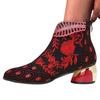 Fashion New Ankle Boots Women's Shoes Leather Boots Embroidery Ethnic Bohemia Zipper Spring Autumn Ladies Botas Botas De Mujer2025