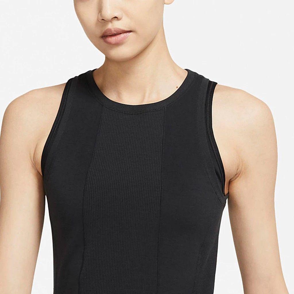 Nike Tank Tops Women's Black Crew Neck Moderate Straight Fit DQ5613-010