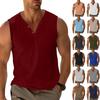 Men's Slim-fitting Casual Semi-open Sleeveless Base Layer, Fitness And Sports Outdoor Vest