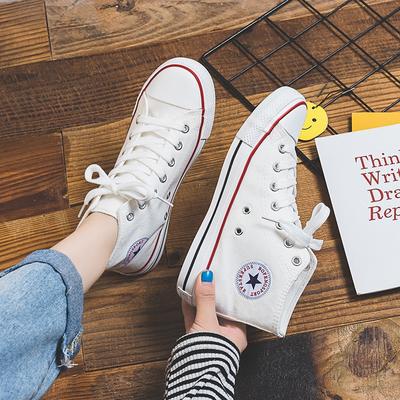 Высокие парусиновые кеды женские весенне-осенние новые студенческие улззанг Харадзюку ретро инс кеды на платформе