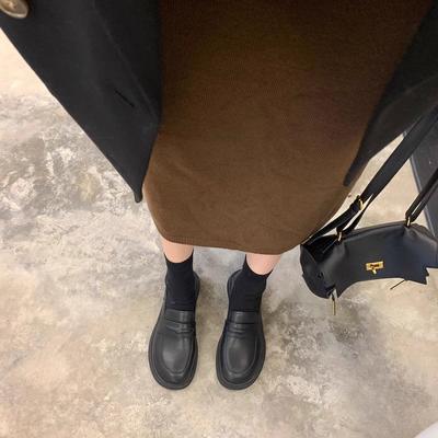 Премиальная версия из коровьей кожи, платформа, маленькие кожаные туфли, весна-осень, толстый каблук