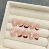 HANDMADE Artificial Nail Icy Butterfly French Pearl Necklace Phototherapy Nails Fake Nails Reusable and Removable Nails