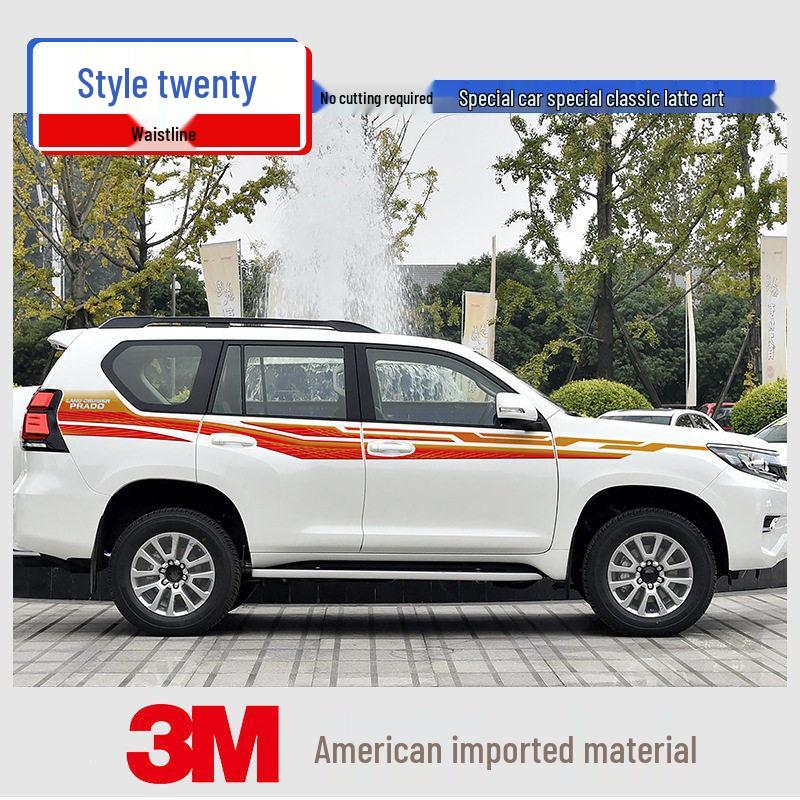 Toyota Prado 10-22 Модели Автомобильная Полоса на Кузов Наклейка на Поясную Линию.