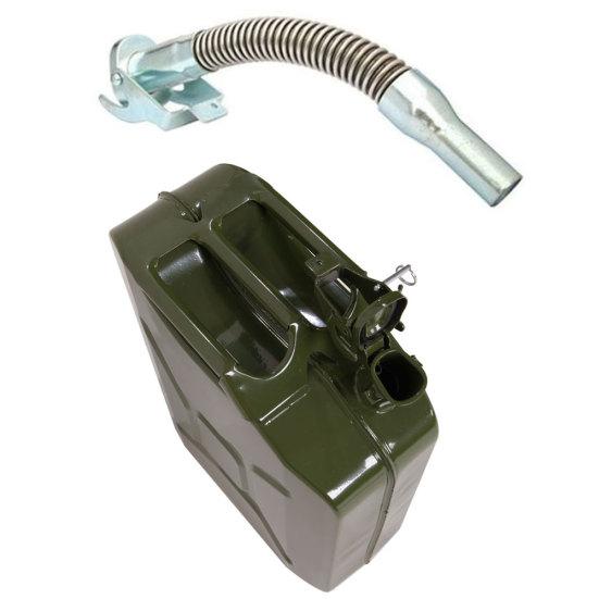 Банка для хранения мазута, бензина, дизельного топлива, 0,6 мм, с армейско-зеленой трубкой в ​​британском стиле