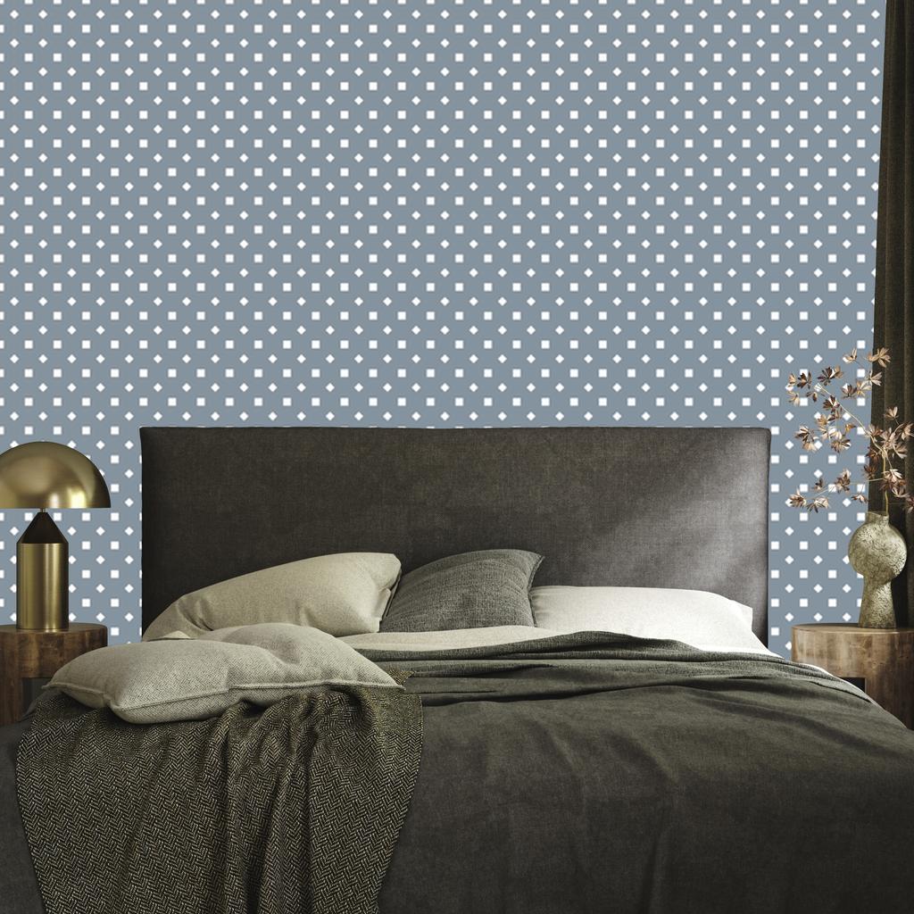 Blue and light gray dots wallpaper for living room and bedroom 50x1000