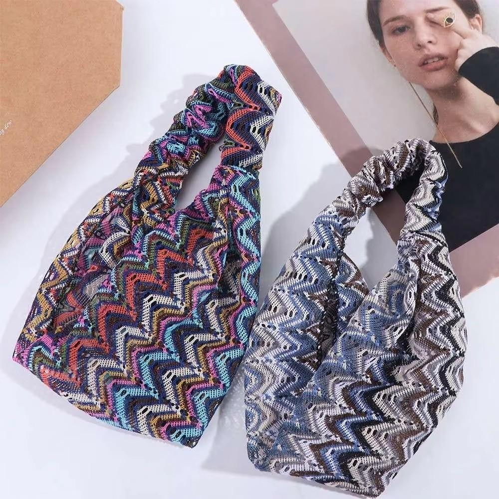 Colorful Hollow Lace Hairbands Non Slip Wide Side Head Wrap New Wave Mesh Headband