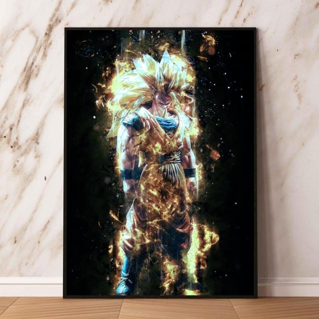 Плакаты и картины, комиксы Сон Гоку Какарот, картинки, друзья, подарки, украшения для детской спальни, печать высокого разрешения