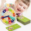 Interactive Children's Wooden Clock Teaching Aid - Time Concept & Digital Clock Cards Educational Toy