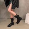 Short Boots, Women's Pile Boots, New Autumn and Winter Retro Round Toe Versatile Motorcycle Boots, Martin Boots
