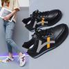 Autumn New Small White Shoes Women's Flat Leather Color Matching Running Shoes Women's Casual Sports White Shoes Wholesale