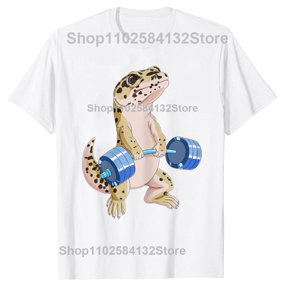 3 Moon Gecko Funny Reptile Leopard Lizard Geckos Art Novelty T-shirts Men Fashion Casual 100% Cotton Loose Oversized T Shirt