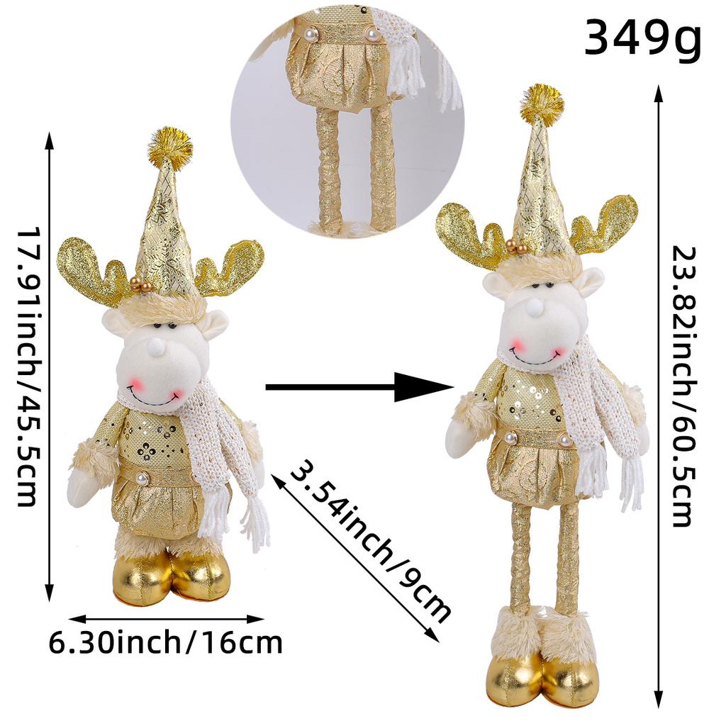 A Variety of Christmas Standing Telescopic Doll Hotel Window Christmas Snowman Elk Doll Decorative Ornaments