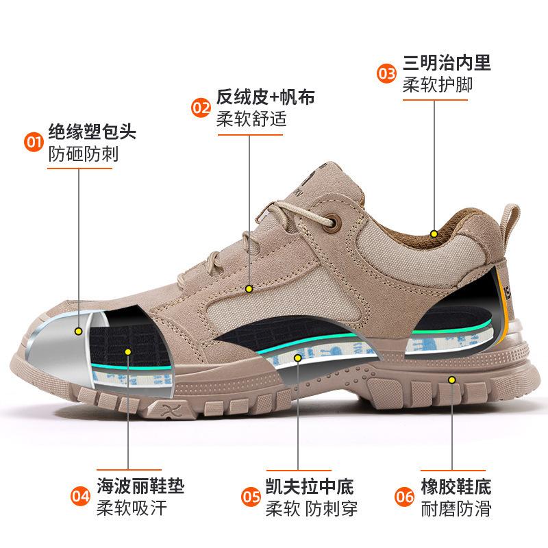 Спецобувь мужская износостойкая электрозащитная обувь обувь противоударная и проколостойкая изоляционная обувь дышащая защитная обувь