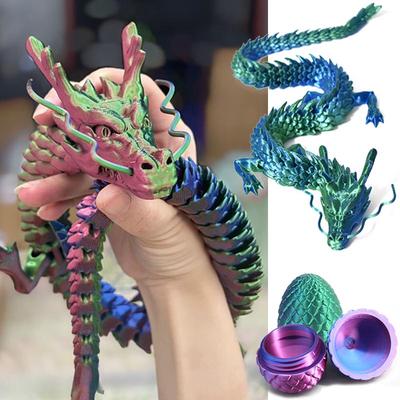 1/2 шт. Напечатанный на 3D дракон с яйцом, шарнирный дракон, суставы всего тела подвижные, вращающиеся, шарнирные, настольные, креативные детские игрушки