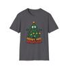 Unisex Softstyle T-Shirt Funny Christmas Tree Tangled Lights Ornaments Holiday
