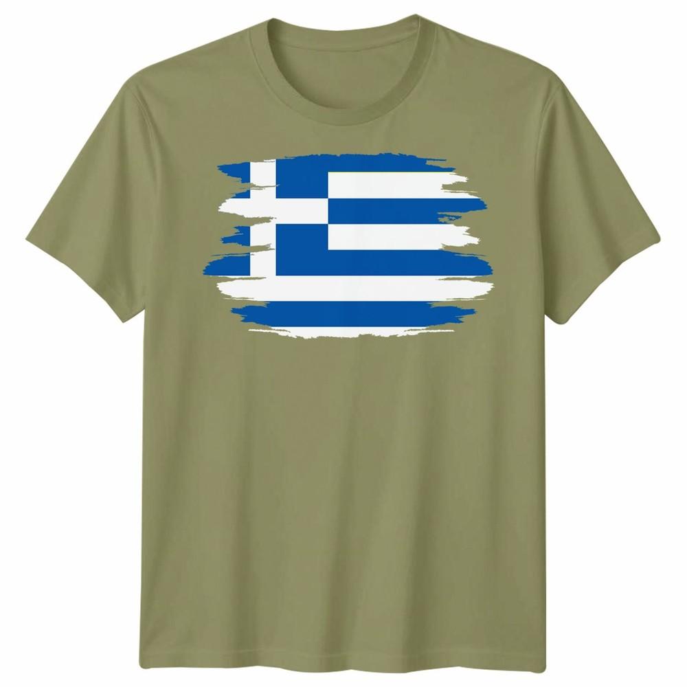 Torn Greece Flag Unisex T Shirt Greek Pride Distressed Design Graphic Tee