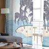 Hawaii Sea Island Tulle Curtains for Living Room Bedroom Sheer Curtain for Balcony Hall Fashion Printed Home Drapes