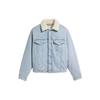 Levis X Erl Collaboration Series FW23 Vintage Plush Collar Button Denim Jacket Unisex Jacket Light-Blue A54960000
