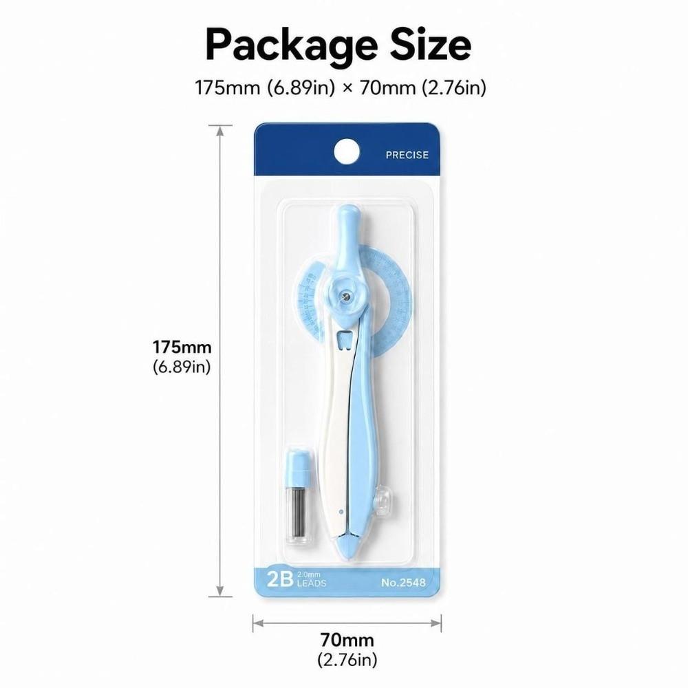 Adjustable Locking Student Compass 2B Lead Drawing Compass Math Circle Drawing Tool Students