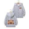 New Stylish Casual Hoodie Capybara Jacket for Boys Girls Zipper Spring and Autumn Trendy Animal Cartoon Sweatshirts Zip Up
