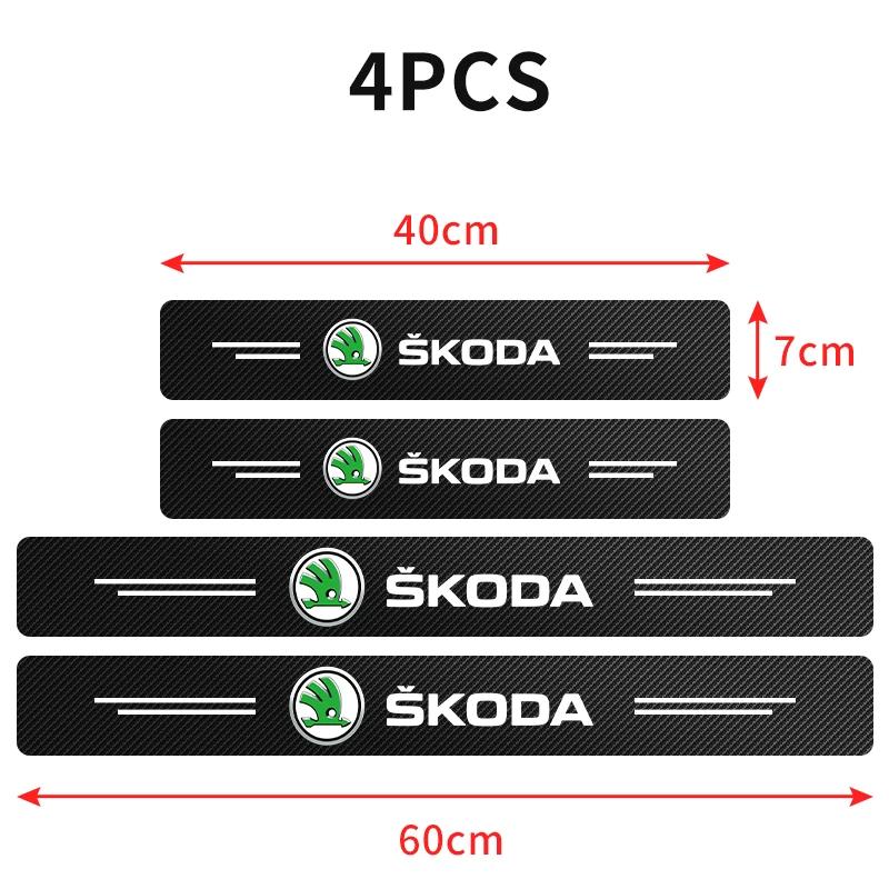 uwbgx9 4PCS Car Door Threshold Stickers Plate Sticker For Skoda Octavia MK2 MK1 3 A5 A7 A8 Fabia Karoq Citigo Superb Rapid Kamiq Scala