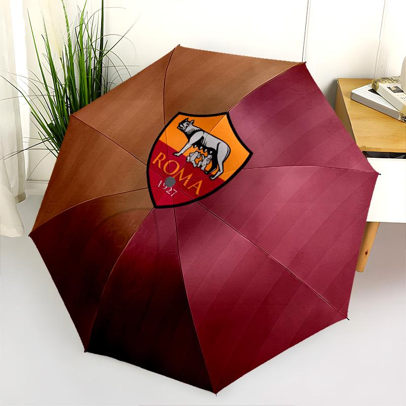 Зонт-автомат с узором AS Roma, портативный и складной дизайн, 8 спиц, рождественский или день рождения.