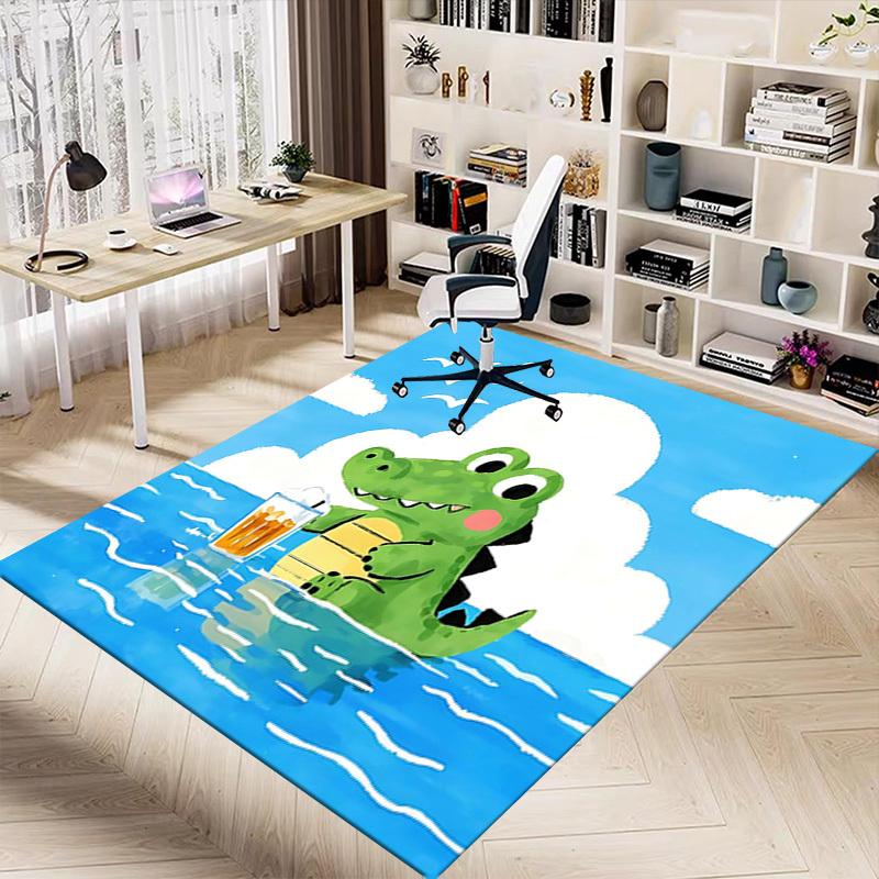 1PC Alligator Drink Anti-slip carpet, suitable for Office, bedroomand playrooms. It can also be used as a sofa footrest cover-W15