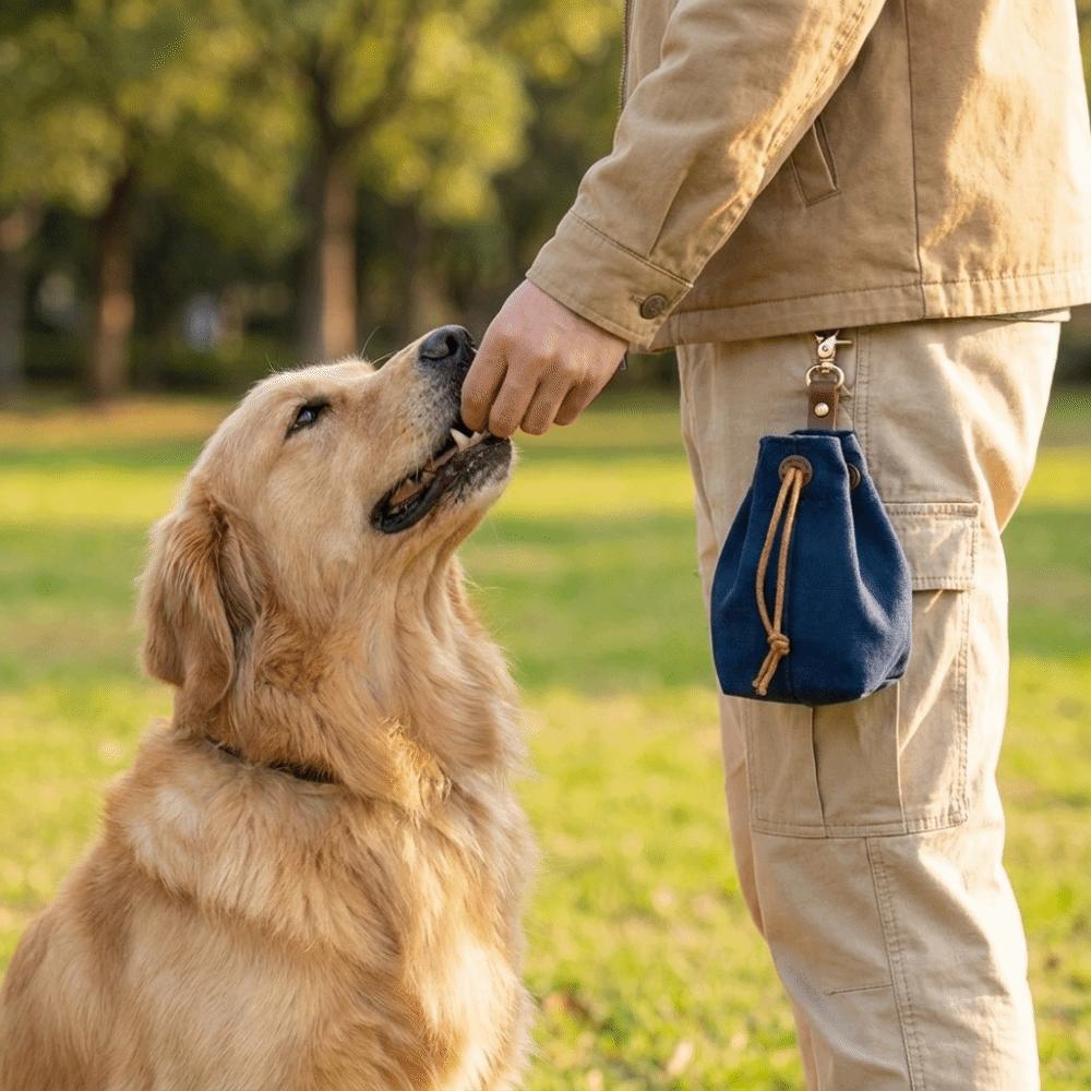 Drawstring Pet Training Snack Pack Buckle Design Dog Treat Bag Dog Food Pouch Carries