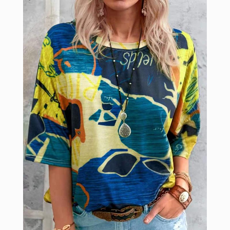 Новая летняя винтажная полосатая повседневная футболка с коротким рукавом, женские топы, модная элегантная футболка больших размеров, женская футболка с круглым вырезом, простая офисная футболка 24526