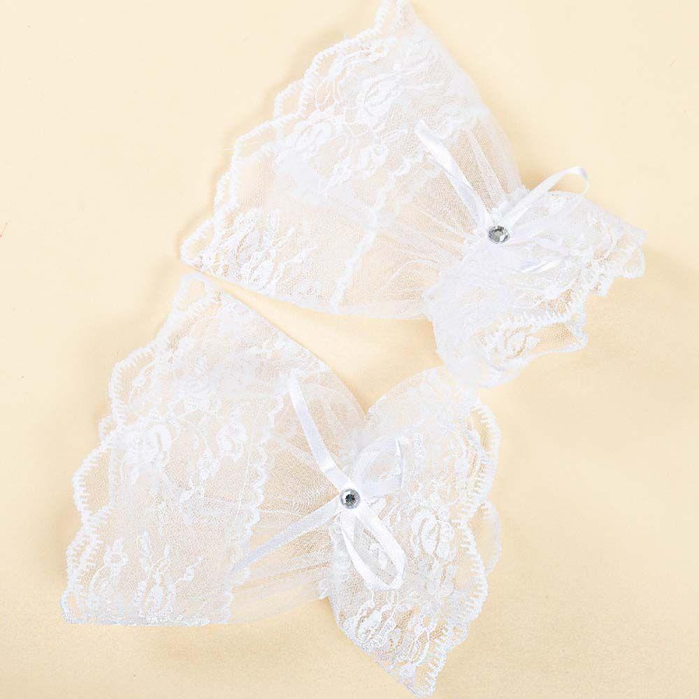 Up Bridal Wedding Gloves Mesh Bow Hand Wrist Cuffs Lace Hand Sleeves Lolita Gloves Women Gloves