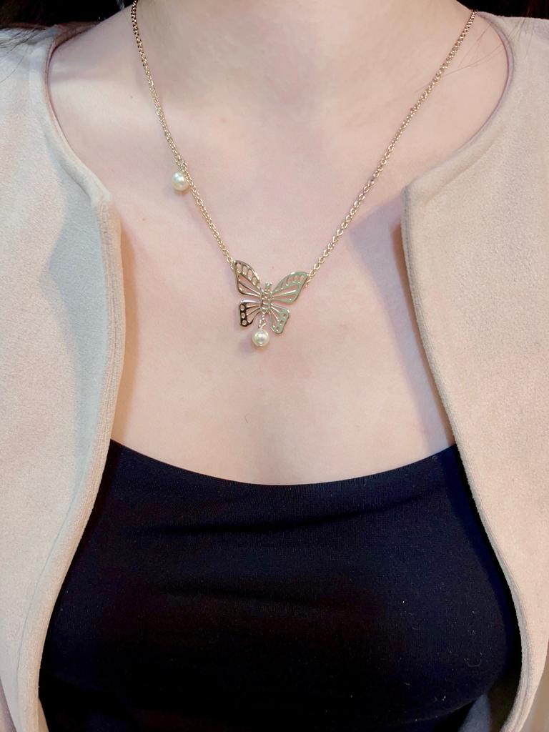 Последний Горячий Бренд Классическое Женское Ожерелье Роскошные Ювелирные Изделия Для Женщин Мода Дизайнерский Кулон Бабочка Жемчужная Цепочка Ожерелья