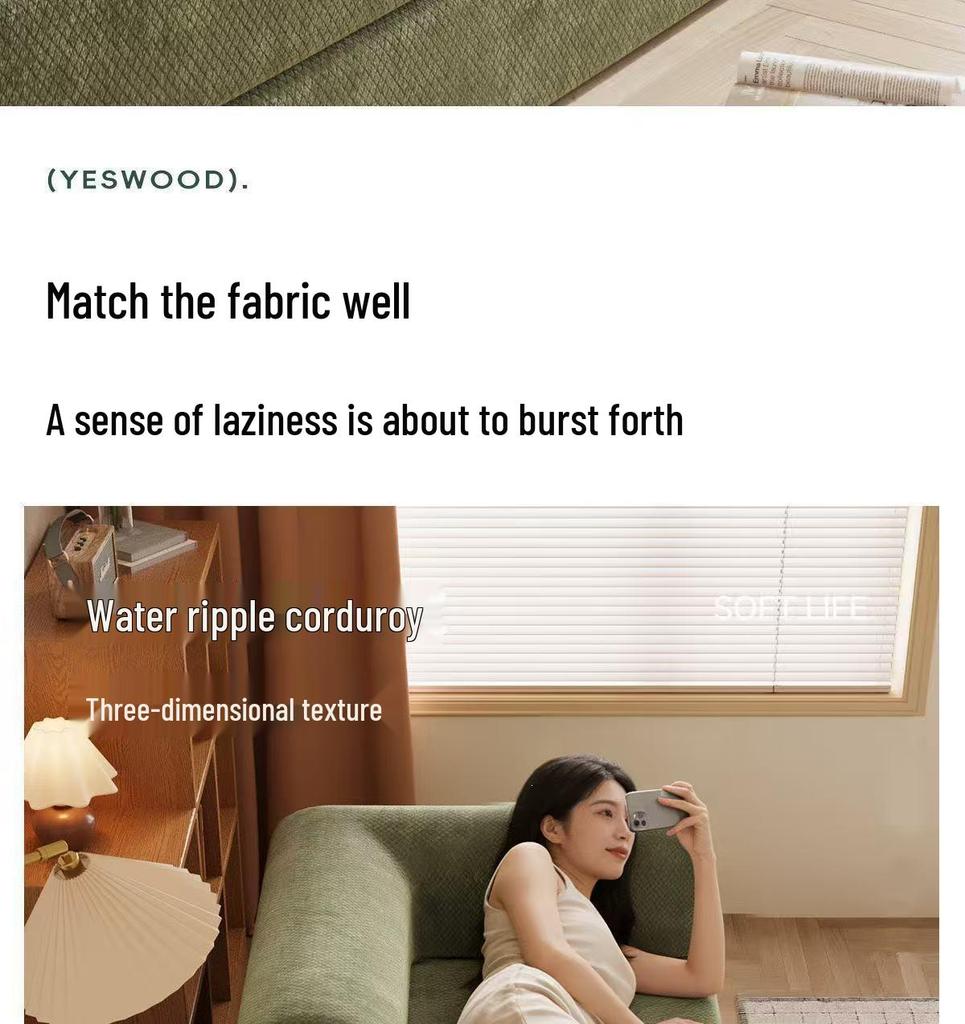 Foldable Sofa Bed with Removable Washable Cover, Dual-Purpose Living Room Furniture for Sleeping and Lounging, Teddy Straight-Row Design.