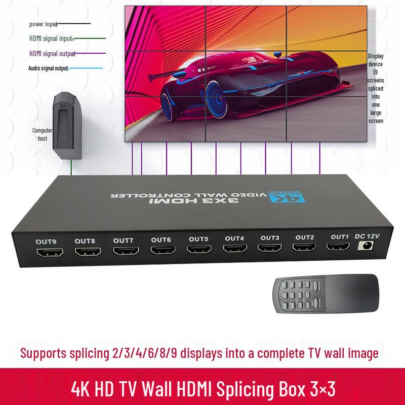 4K HDMI Video Wall Controller - 2x3 LCD TV Splicing Box for Large Screens