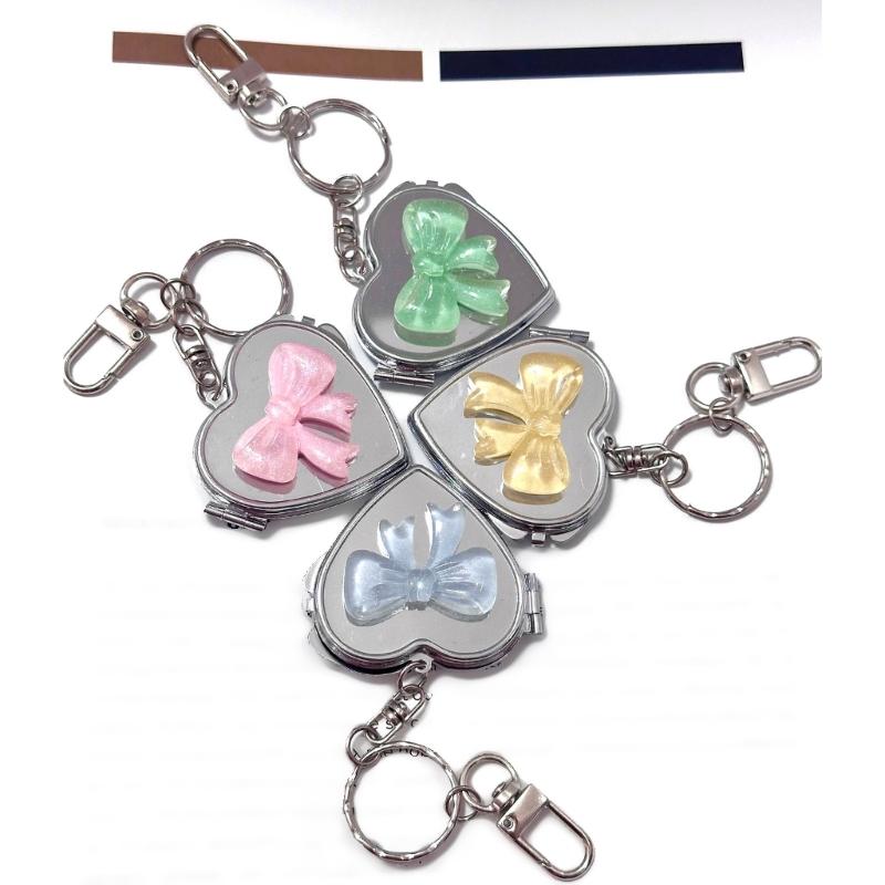 Stylish Love Heart Pendant Bowknot Keychain Accessory Stylish Key Holder for Women Sturdy Alloy Car Key Pendant