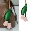 Handcrafted Genuine Leather Floral Charm Trendy Leather Flower Key Holder Bag Charm Hanging Decoration For Modern Women