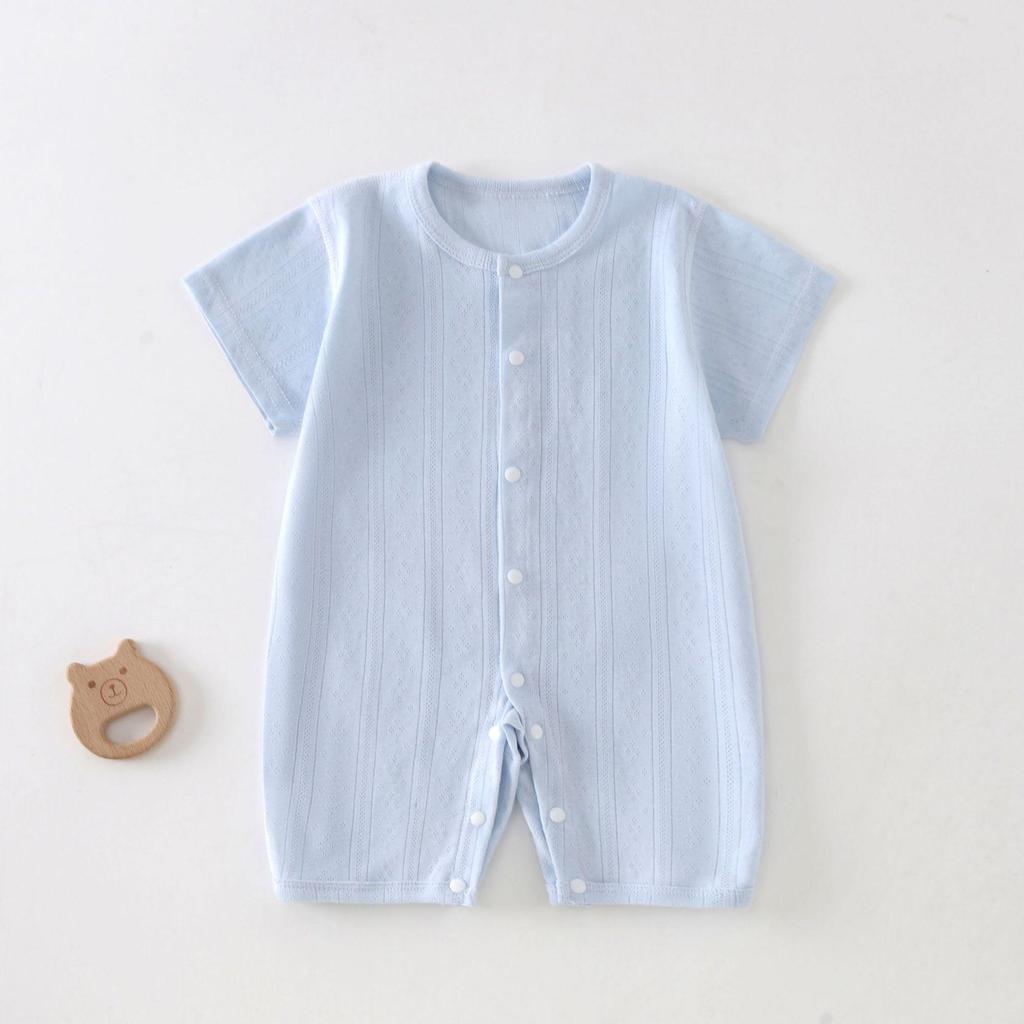 Newborn Summer Breathable Short Sleeve Bodysuit Pajamas for Boys & Girls