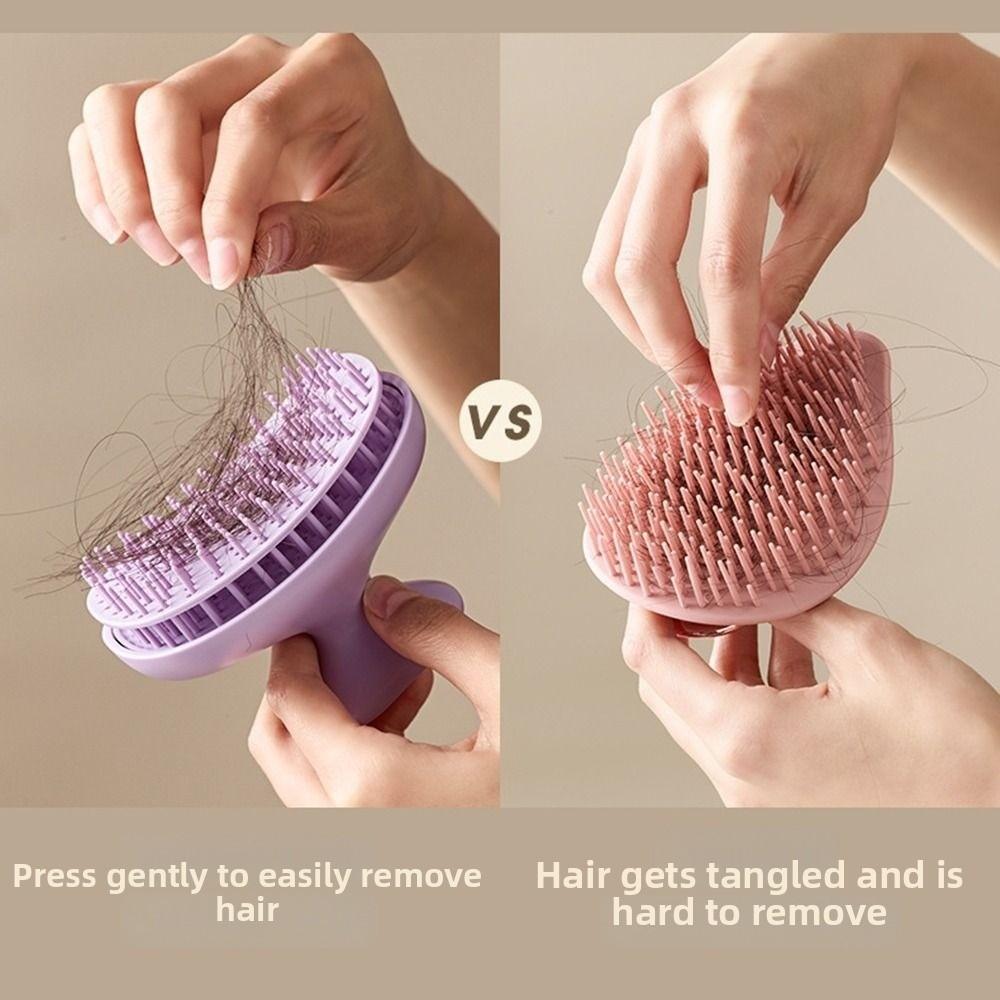 Soft Silicone Shampoo Brush Dandruff Removal Head Scalp Massager Travel Use