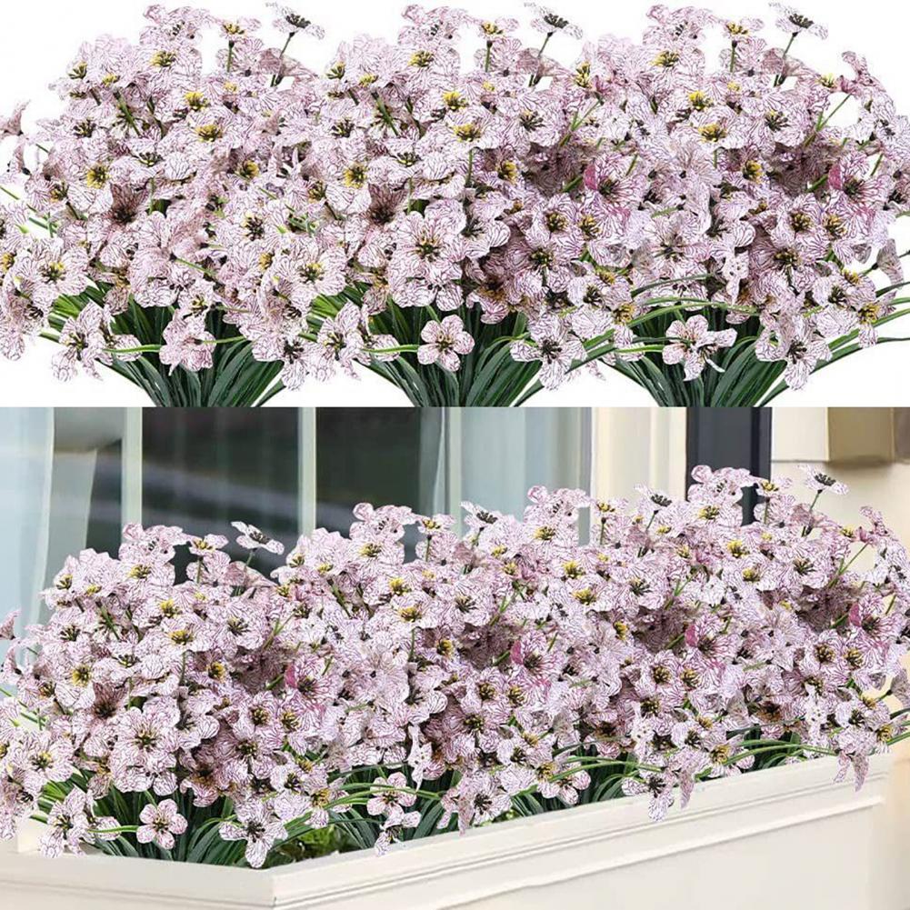 Vibrant Artificial Plants UV Resistant Artificial Flowers Realistic No Fade Faux Plants for Home Window Box Porch Decoration